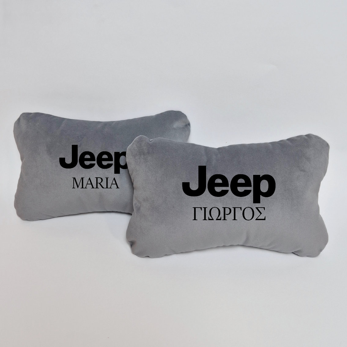 Χειροποίητα μαξιλάρια κεφαλιού JEEP - γκρι σουέτ