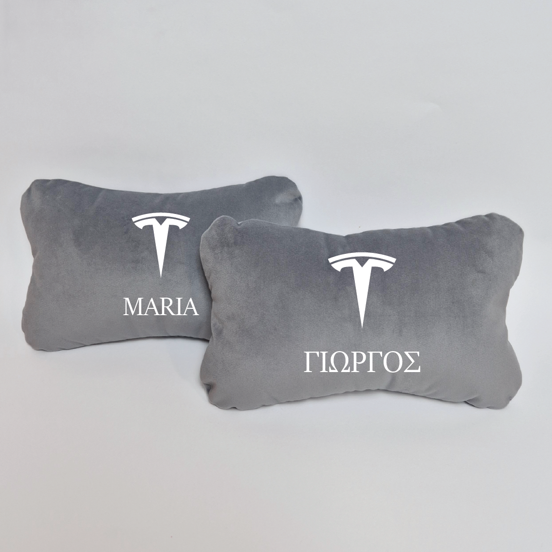 Χειροποίητα μαξιλάρια κεφαλιού TESLA - γκρι σουέτ