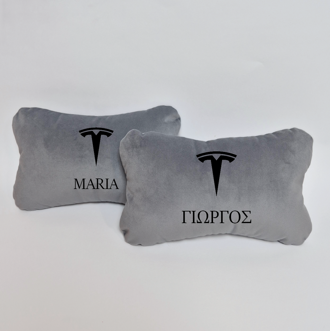 Χειροποίητα μαξιλάρια κεφαλιού TESLA - γκρι σουέτ