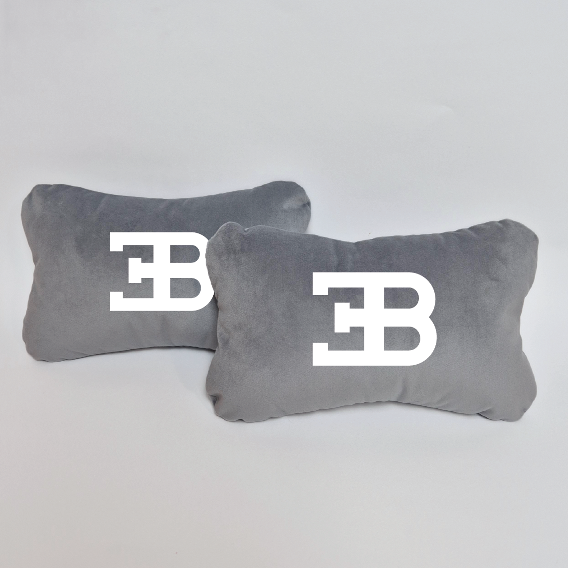 Χειροποίητα μαξιλάρια κεφαλιού BUGATTI - γκρι σουέτ