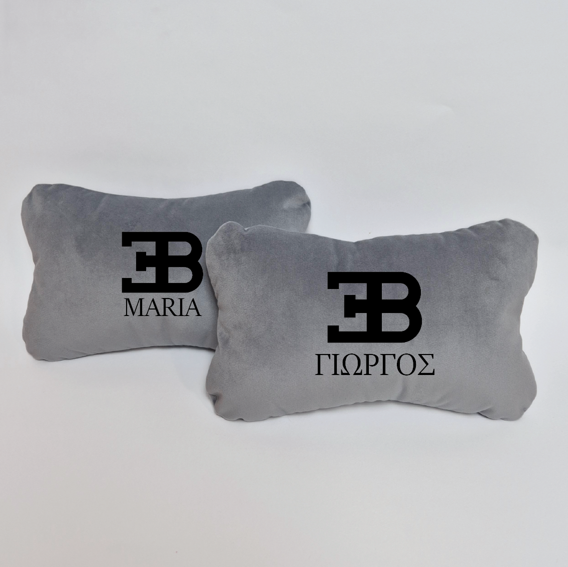 Χειροποίητα μαξιλάρια κεφαλιού BUGATTI - γκρι σουέτ