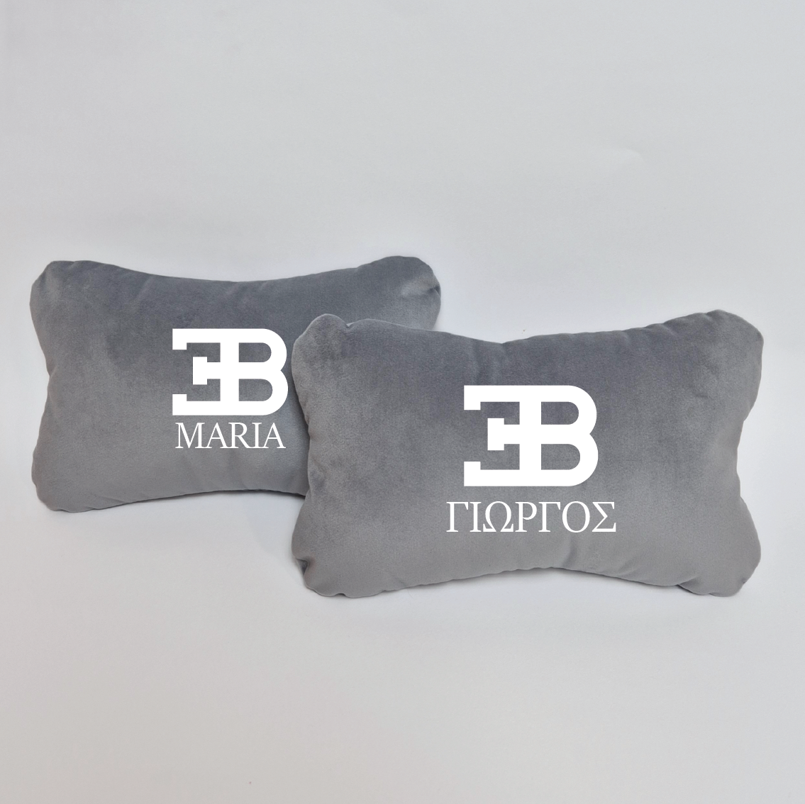 Χειροποίητα μαξιλάρια κεφαλιού BUGATTI - γκρι σουέτ