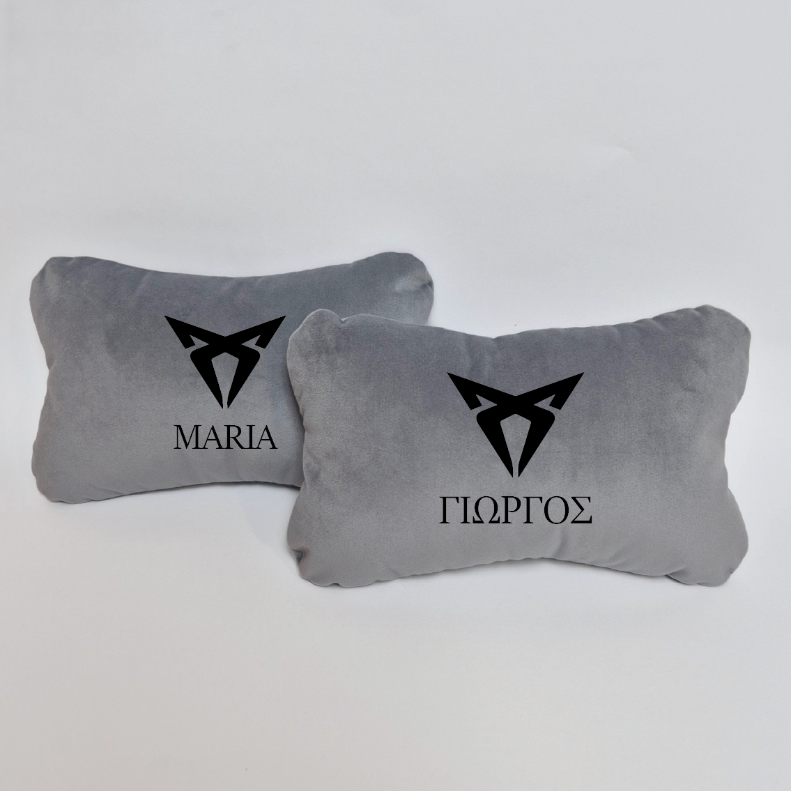 Χειροποίητα μαξιλάρια κεφαλιού SEAT CUPRA - γκρι σουέτ