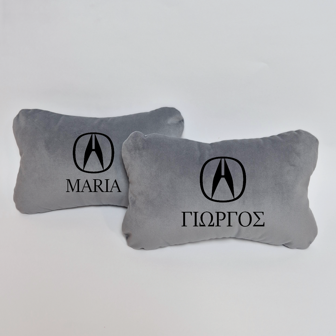 Χειροποίητα μαξιλάρια κεφαλιού ACURA - γκρι σουέτ