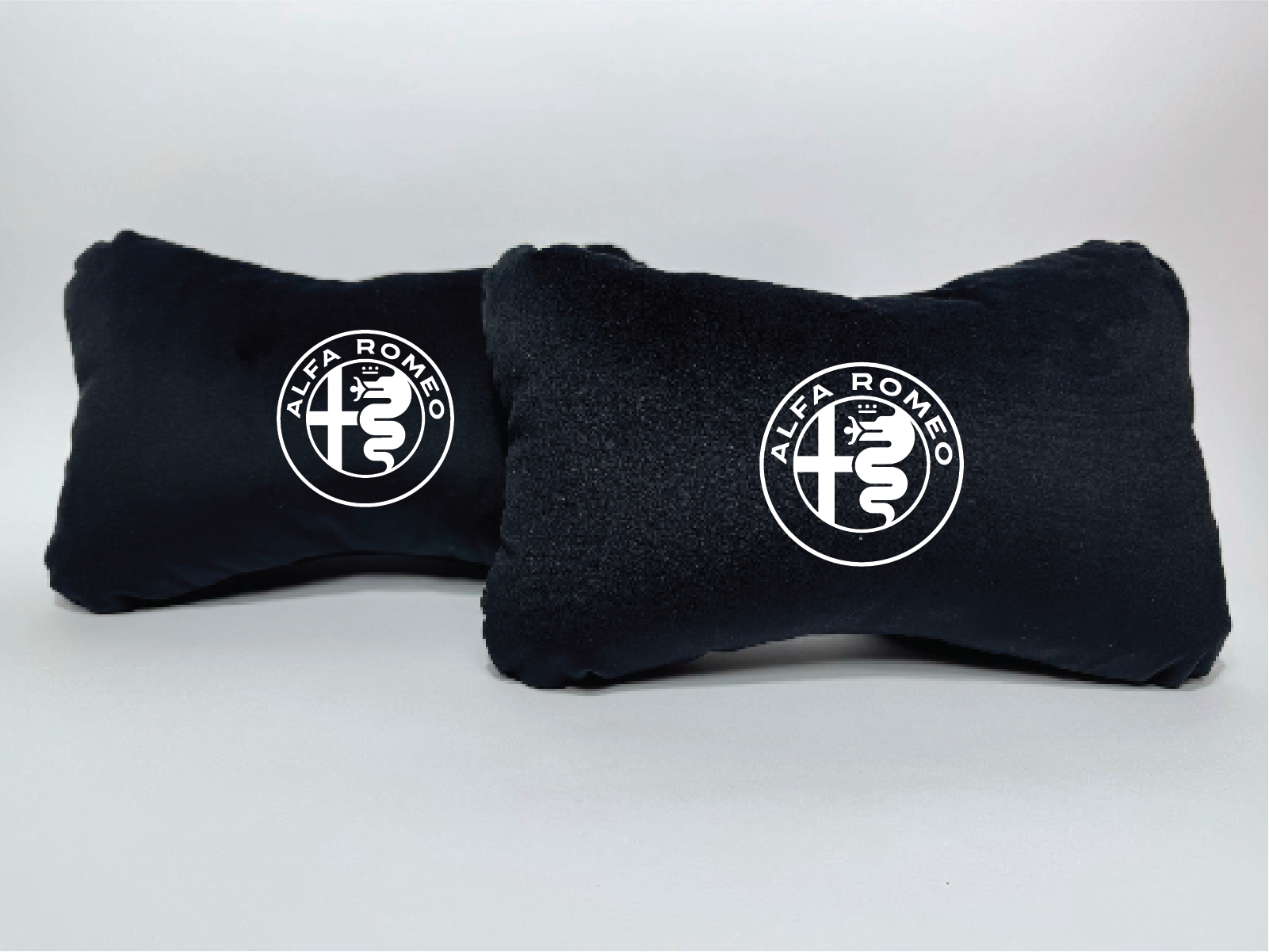 Χειροποίητα μαξιλάρια κεφαλιού ALFA ROMEO - μαύρο σουέτ