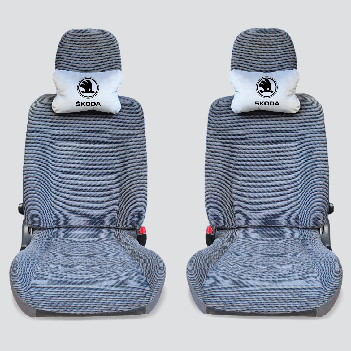 Χειροποίητα μαξιλάρια κεφαλιού SKODA - γκρι σουέτ