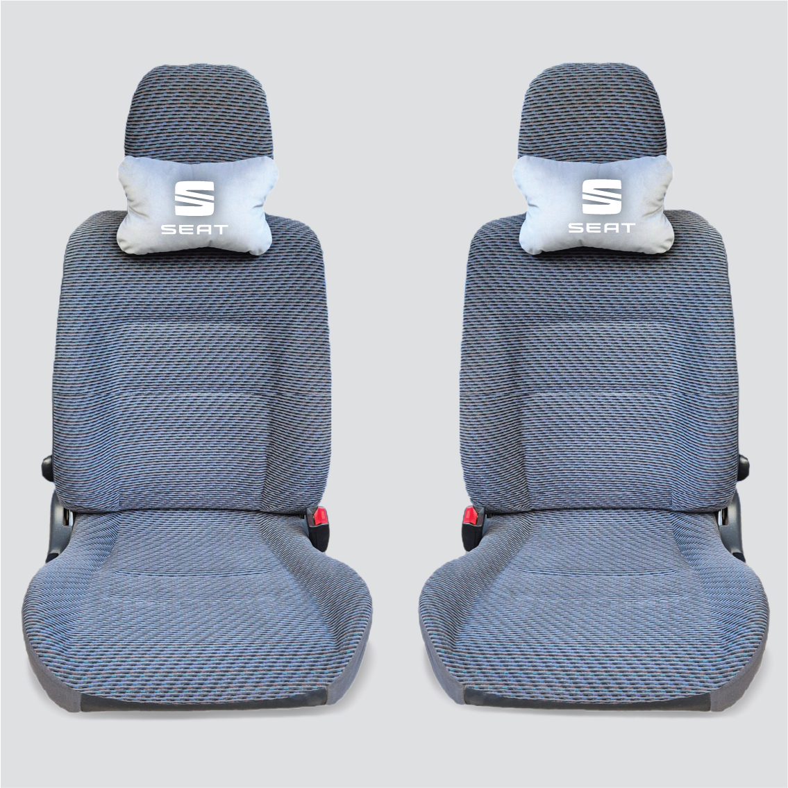 Χειροποίητα μαξιλάρια κεφαλιού SEAT - γκρι σουέτ