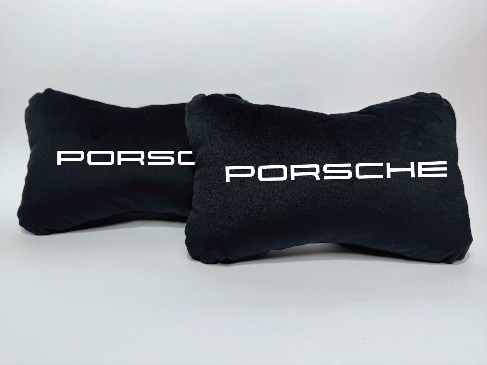 Χειροποίητα μαξιλάρια κεφαλιού PORSCHE - μαύρο σουέτ