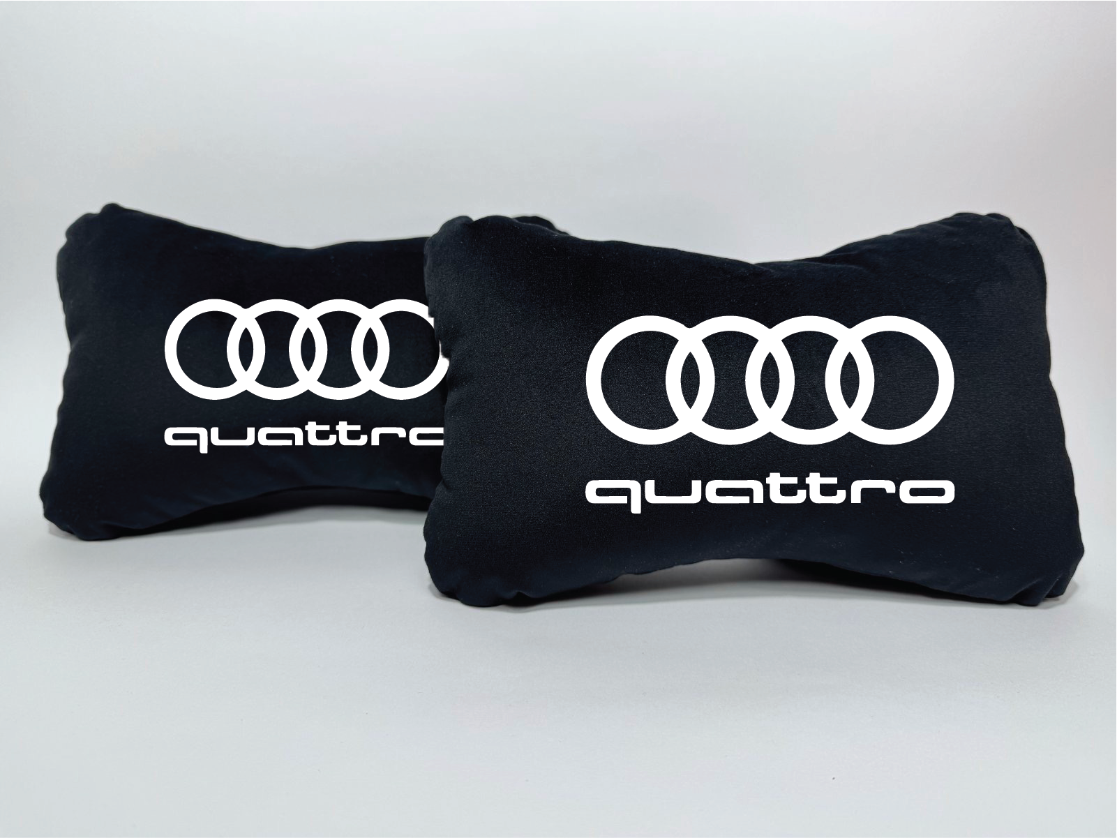 Χειροποίητα μαξιλάρια κεφαλιού AUDI QUATTRO - μαύρο σουέτ
