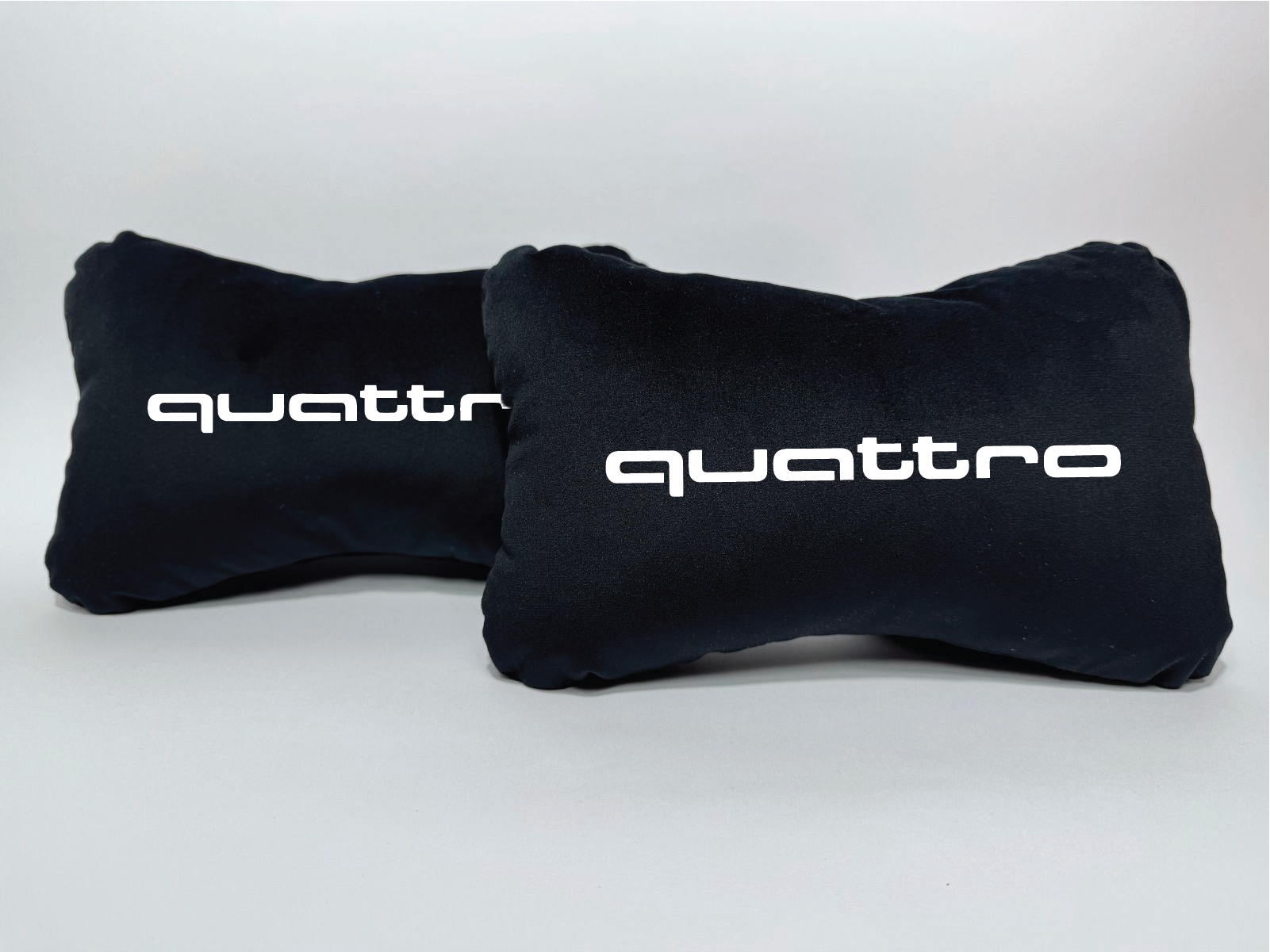 Χειροποίητα μαξιλάρια κεφαλιού AUDI QUATTRO - μαύρο σουέτ