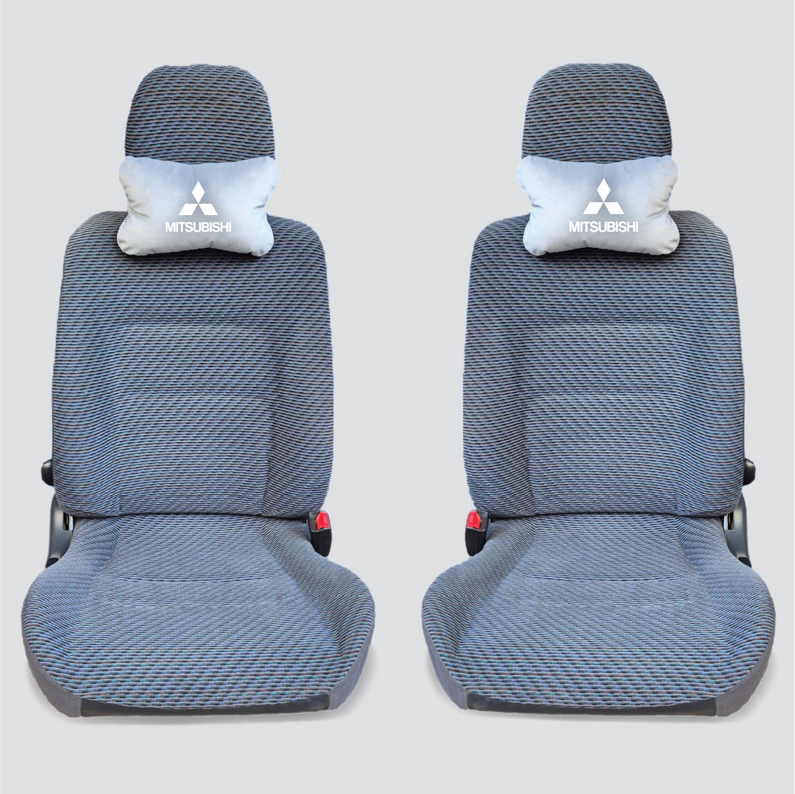 Χειροποίητα μαξιλάρια κεφαλιού MITSUBISHI LOGO - γκρι σουέτ