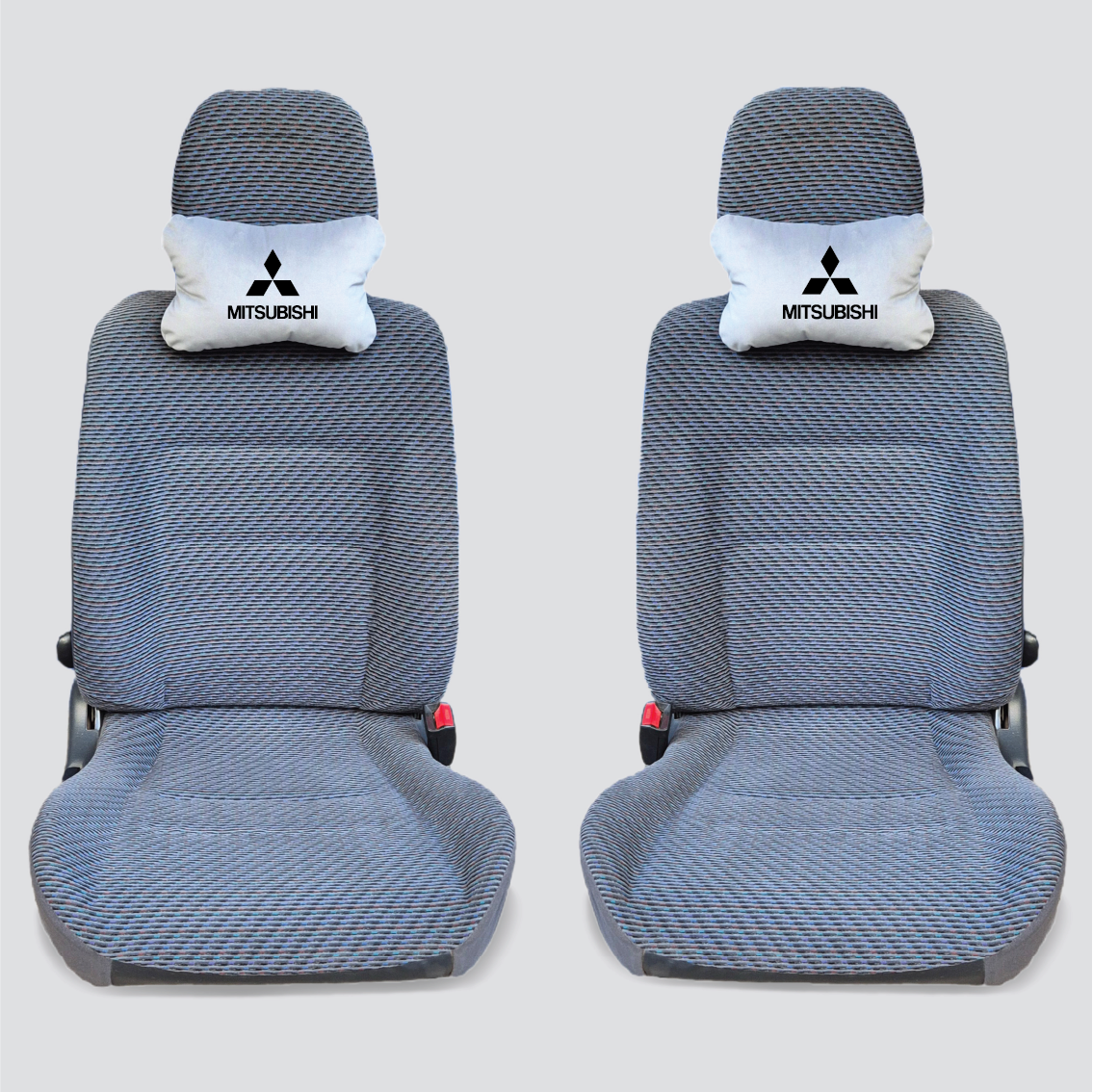 Χειροποίητα μαξιλάρια κεφαλιού MITSUBISHI LOGO - γκρι σουέτ