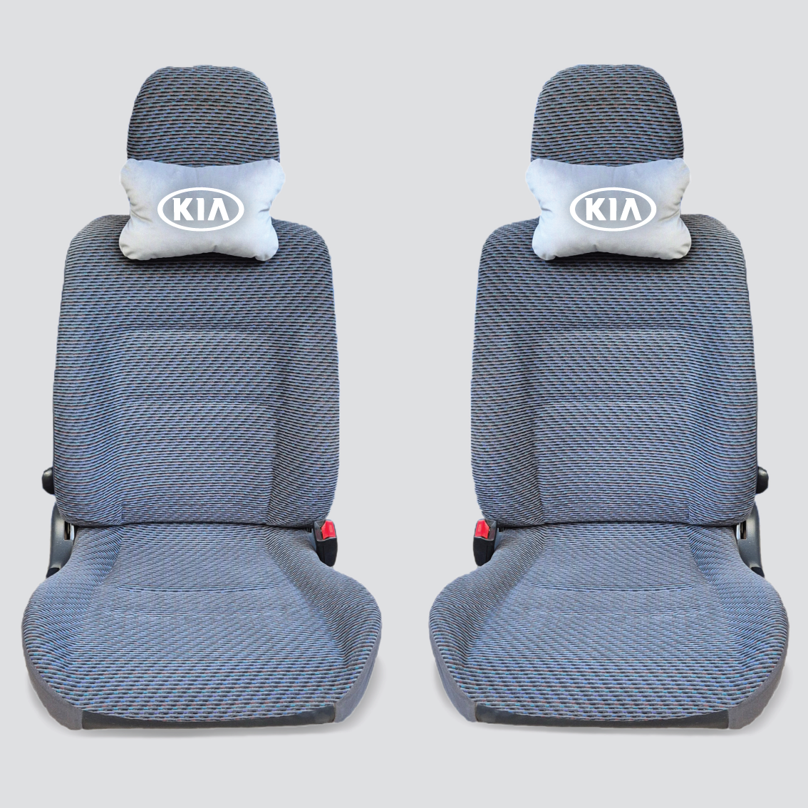 Χειροποίητα μαξιλάρια κεφαλιού KIA OLD LOGO - γκρι σουέτ