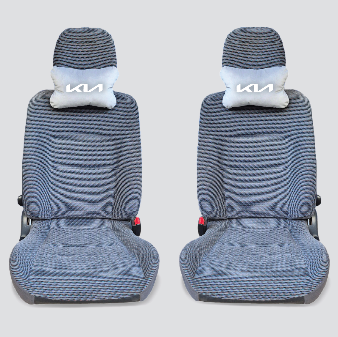 Χειροποίητα μαξιλάρια κεφαλιού KIA NEW LOGO - γκρι σουέτ