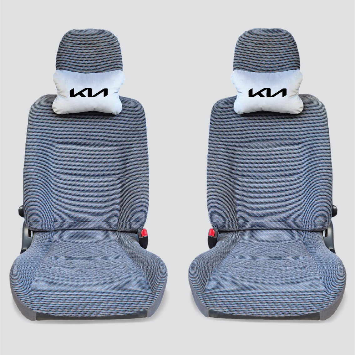 Χειροποίητα μαξιλάρια κεφαλιού KIA NEW LOGO - γκρι σουέτ