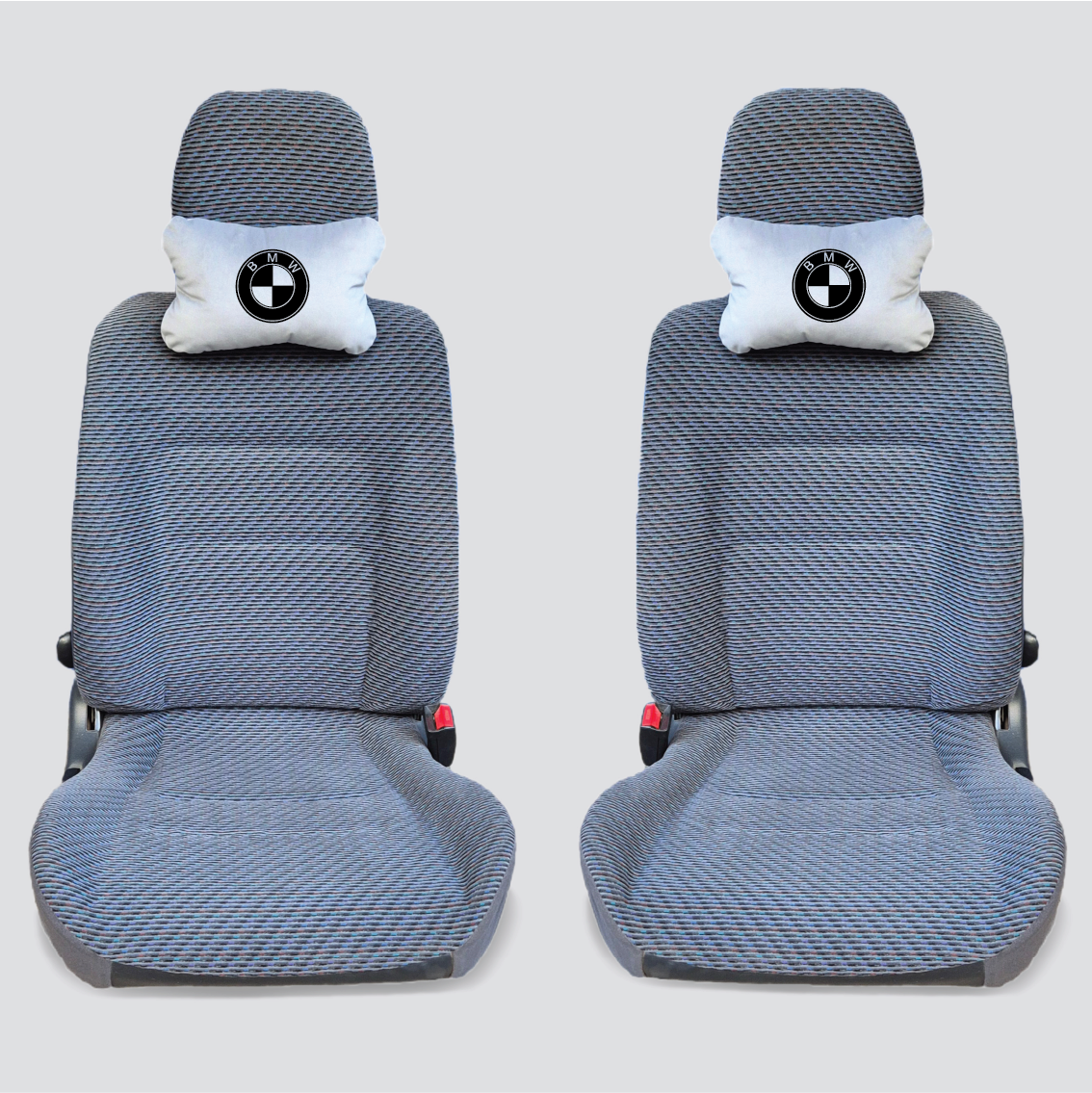 Χειροποίητα μαξιλάρια κεφαλιού BMW - γκρι σουέτ