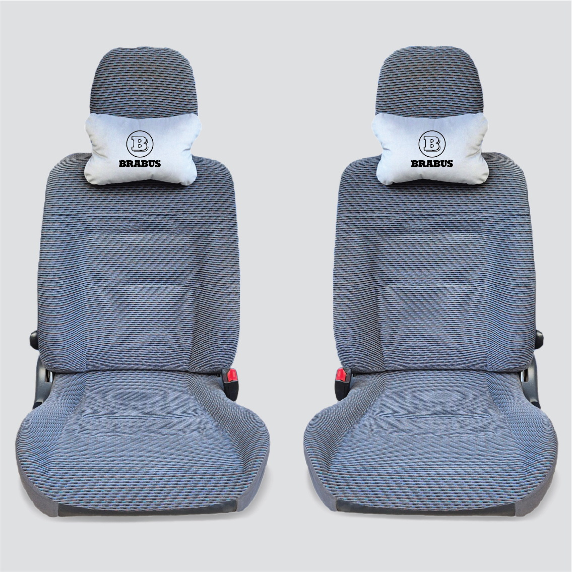 Χειροποίητα μαξιλάρια κεφαλιού BRABUS - γκρι σουέτ