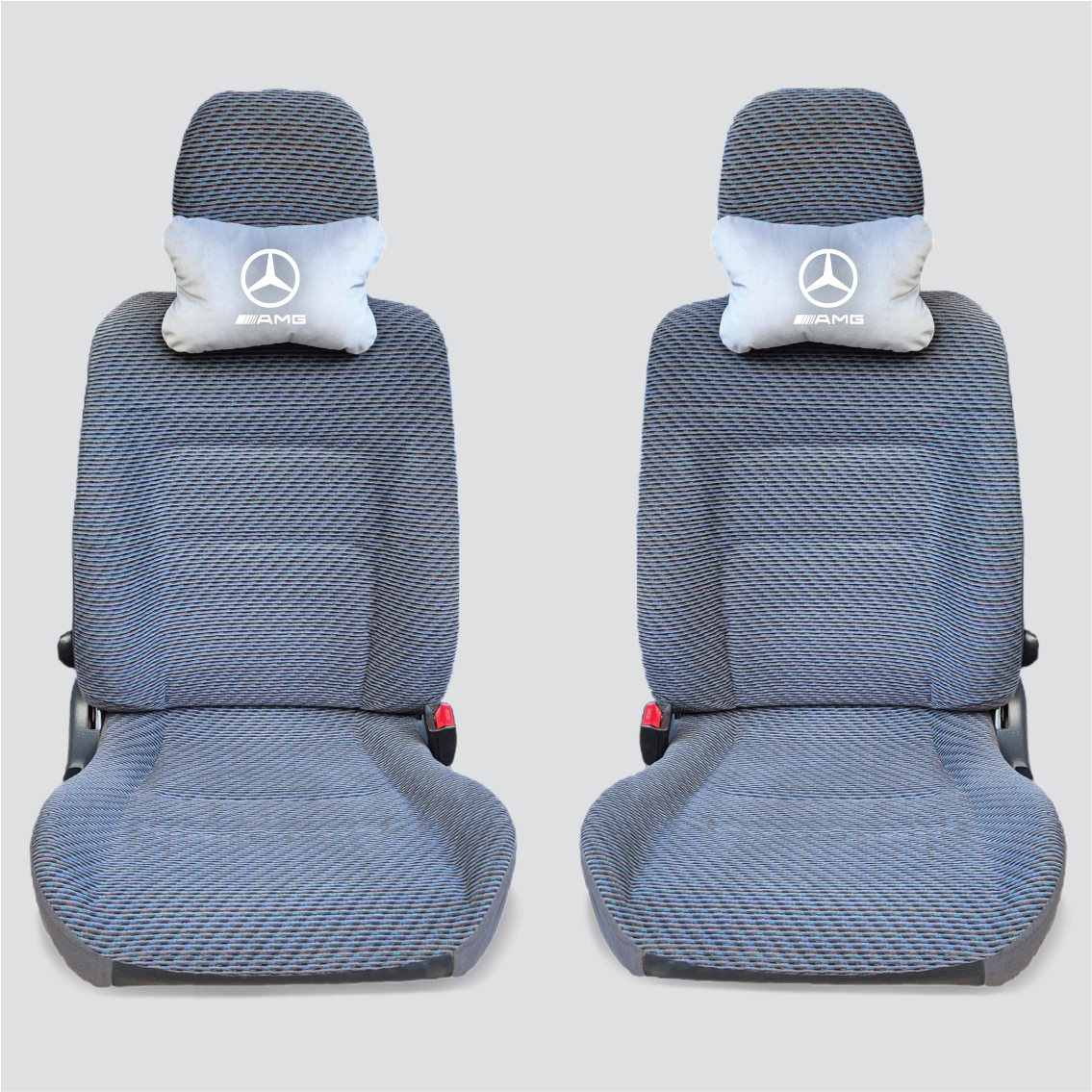 Χειροποίητα μαξιλάρια κεφαλιού MERCEDES LOGO AMG - γκρι σουέτ