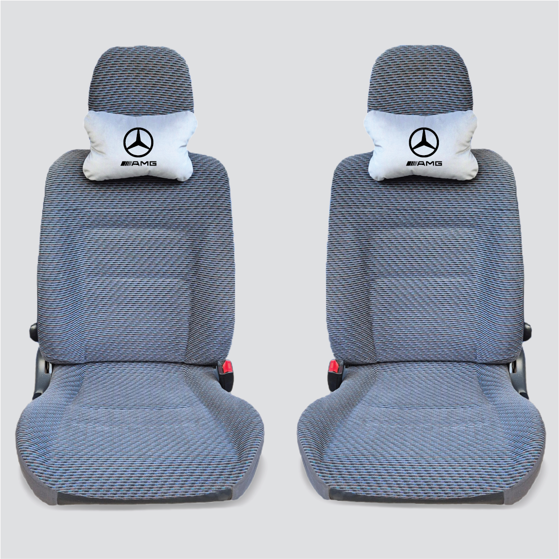 Χειροποίητα μαξιλάρια κεφαλιού MERCEDES LOGO AMG - γκρι σουέτ