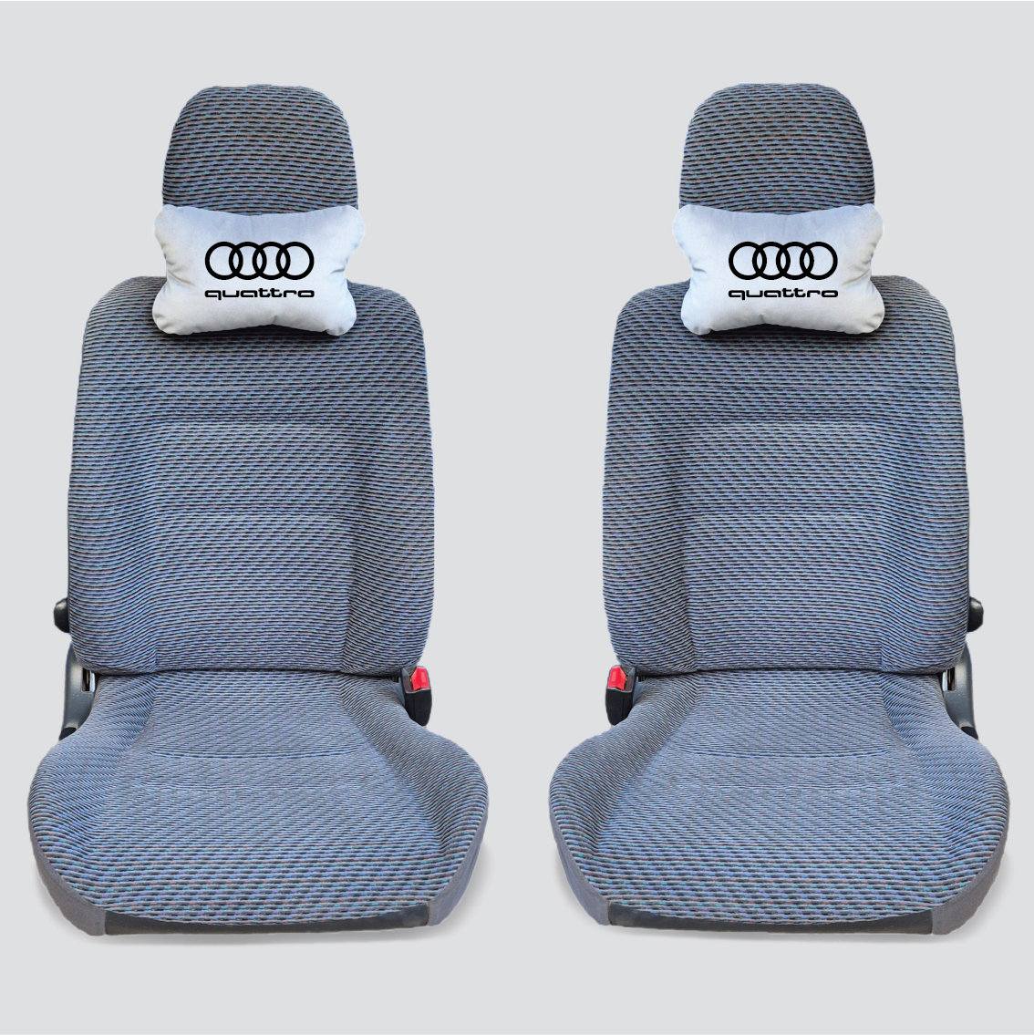 Χειροποίητα μαξιλάρια κεφαλιού AUDI QUATTRO - γκρι σουέτ