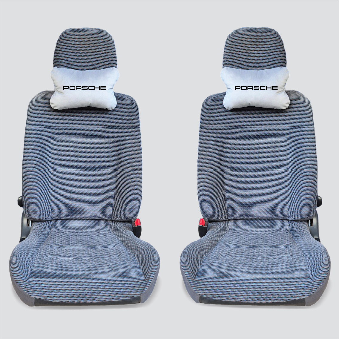 Χειροποίητα μαξιλάρια κεφαλιού PORSCHE - γκρι σουέτ