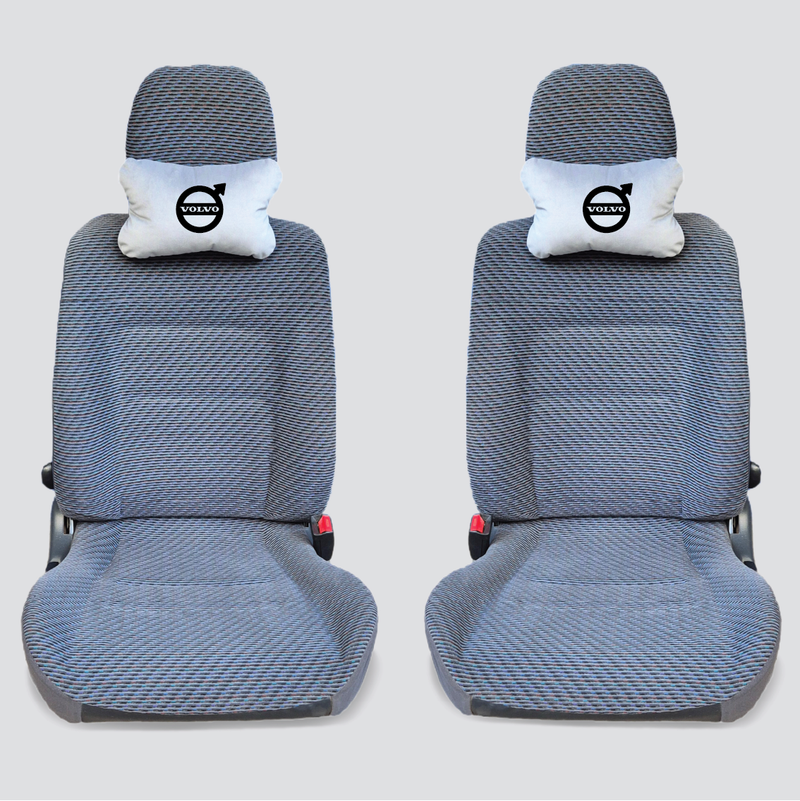 Χειροποίητα μαξιλάρια κεφαλιού VOLVO - γκρι σουέτ