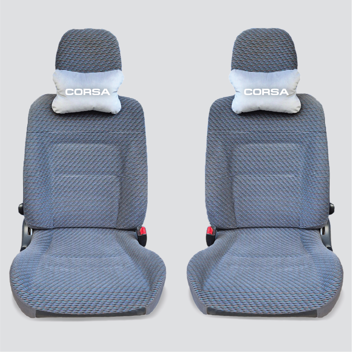 Χειροποίητα μαξιλάρια κεφαλιού OPEL CORSA - γκρι σουέτ