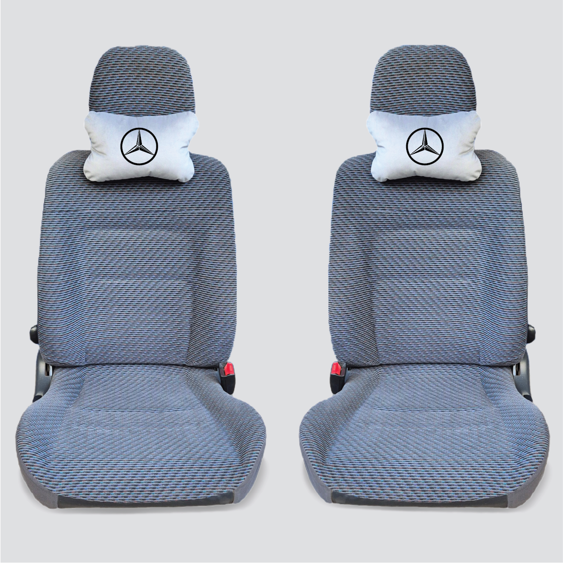 Χειροποίητα μαξιλάρια κεφαλιού Mercedes - γκρι σουέτ