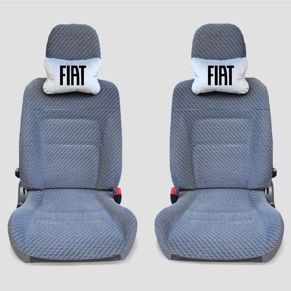 Χειροποίητα μαξιλάρια κεφαλιού FIAT - γκρι σουέτ