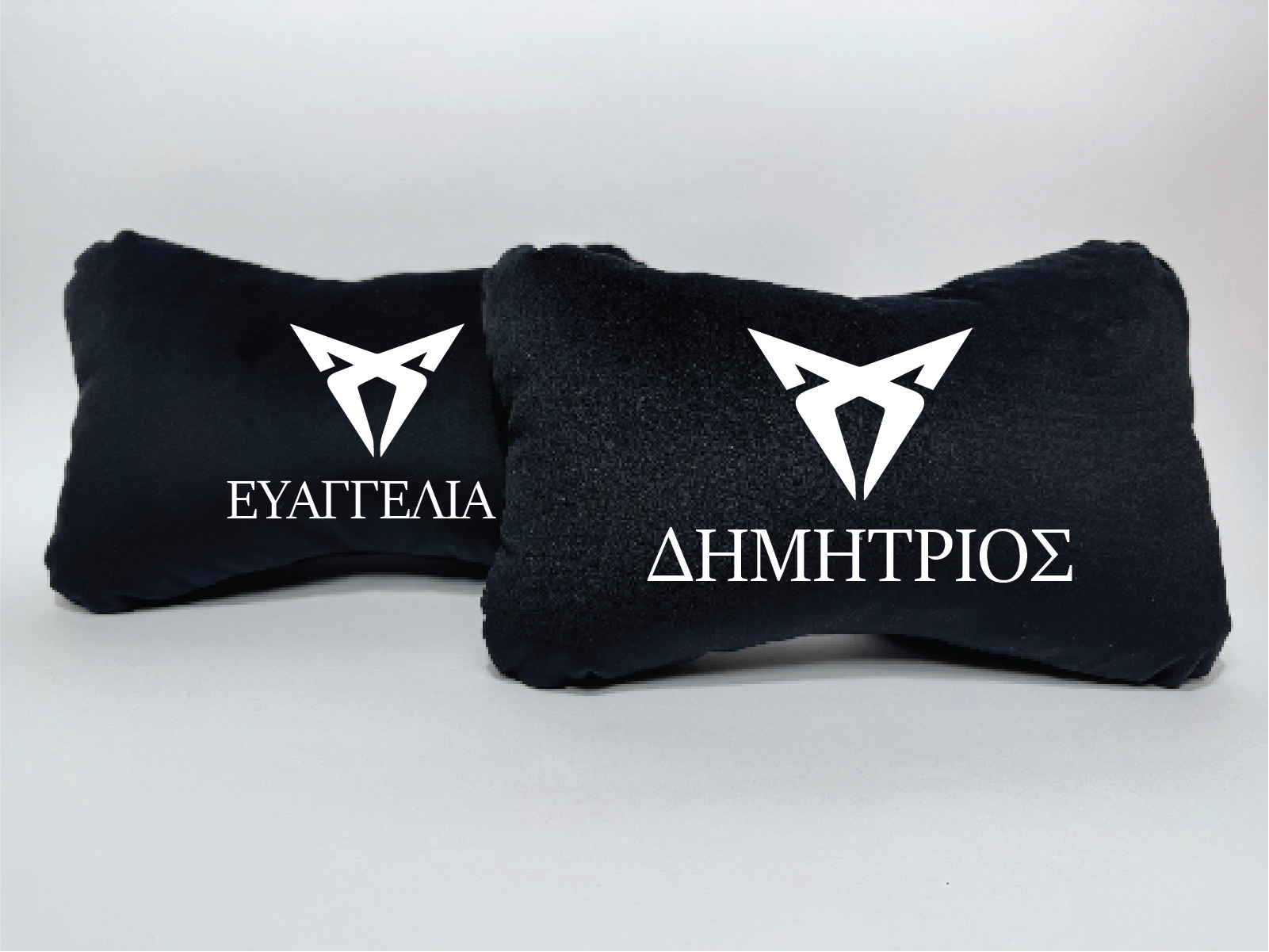 Χειροποίητα μαξιλάρια κεφαλιού SEAT CUPRA - μαύρο σουέτ