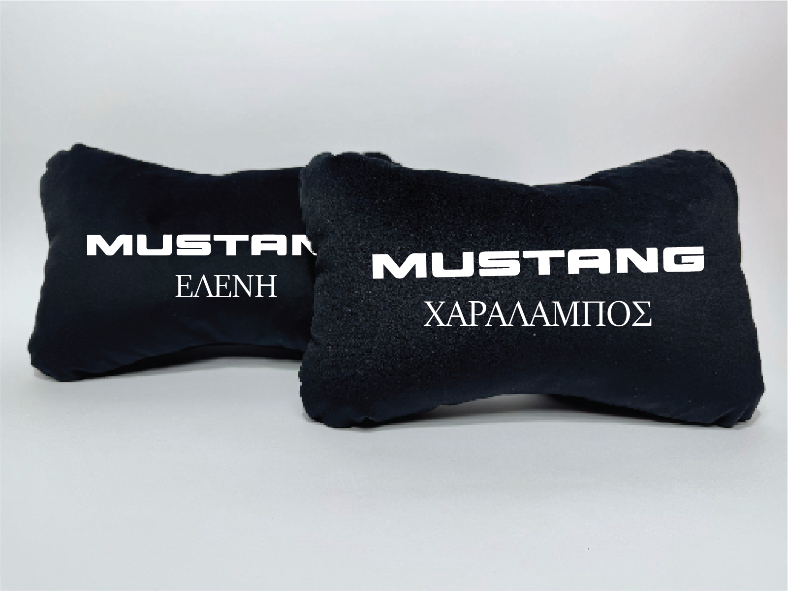 Χειροποίητα μαξιλάρια κεφαλιού MUSTANG - μαύρο σουέτ