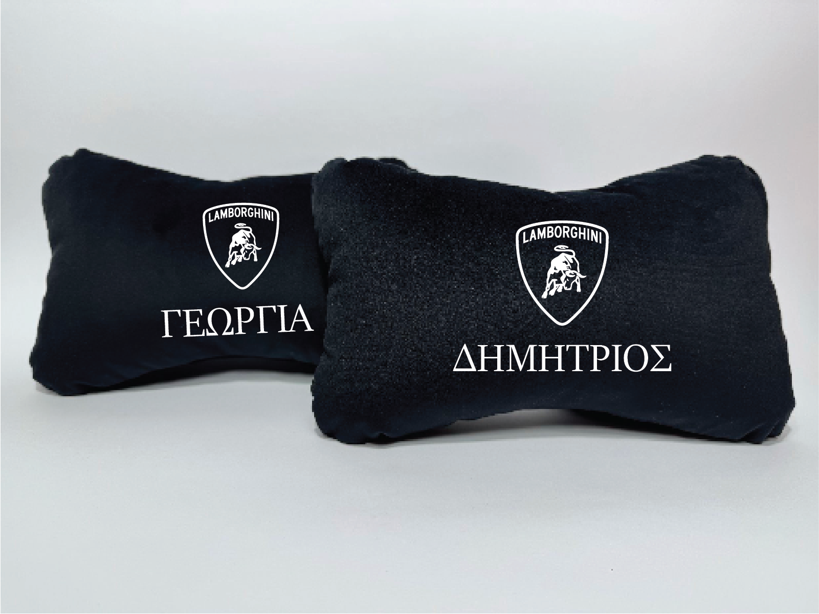 Χειροποίητα μαξιλάρια κεφαλιού LAMBORGHINI - μαύρο σουέτ