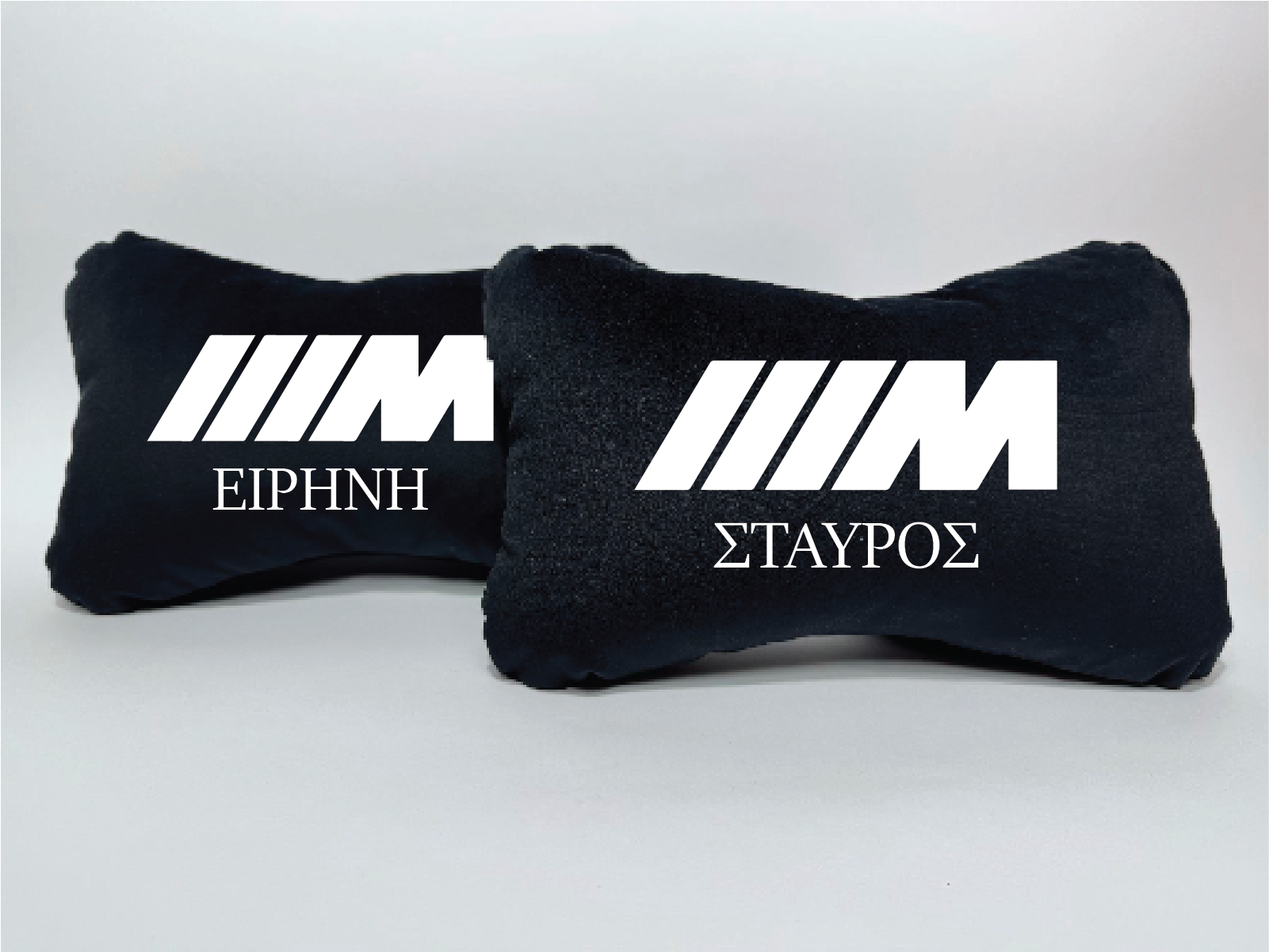 Χειροποίητα μαξιλάρια κεφαλιού BMW M - μαύρο σουέτ