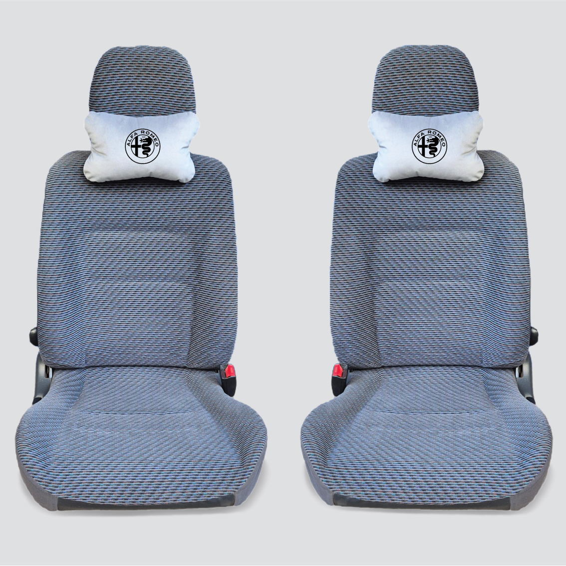 Χειροποίητα μαξιλάρια κεφαλιού ALFA ROMEO - γκρι σουέτ