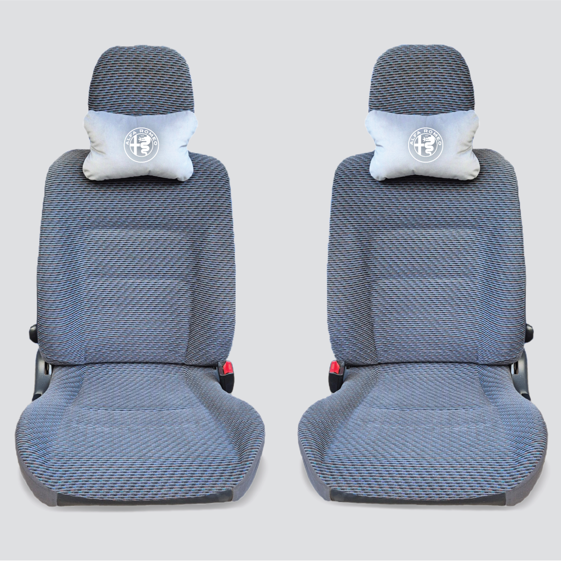 Χειροποίητα μαξιλάρια κεφαλιού ALFA ROMEO - γκρι σουέτ