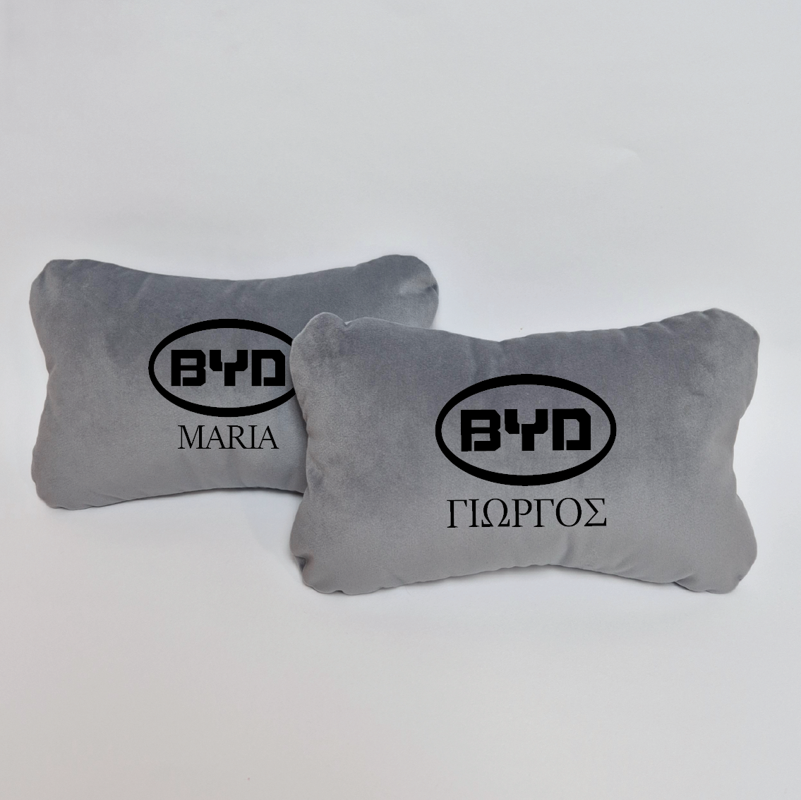 Χειροποίητα μαξιλάρια κεφαλιού BYD - γκρι σουέτ