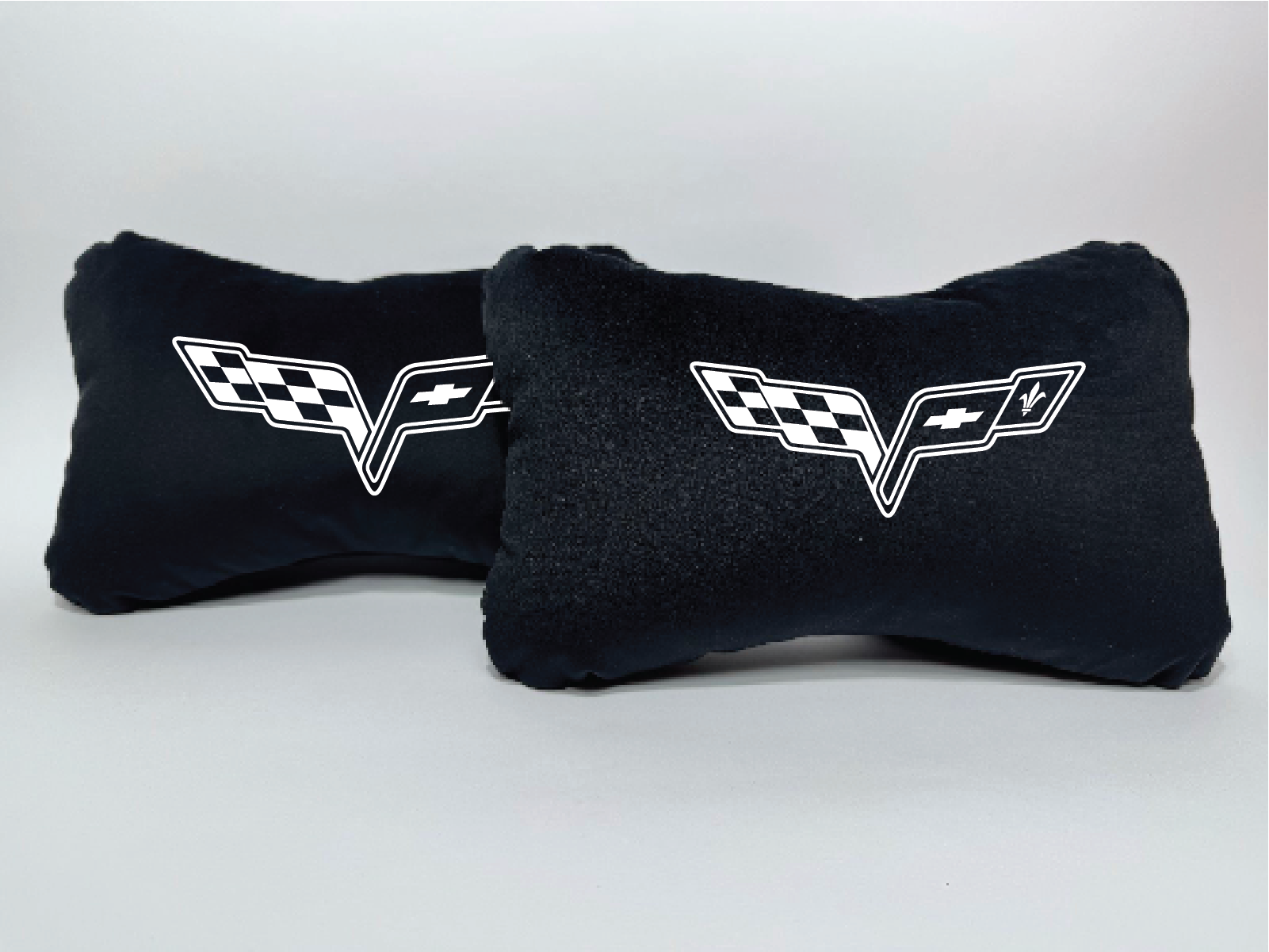 Χειροποίητα μαξιλάρια κεφαλιού CHEVROLET CORVETTE - μαύρο σουέτ