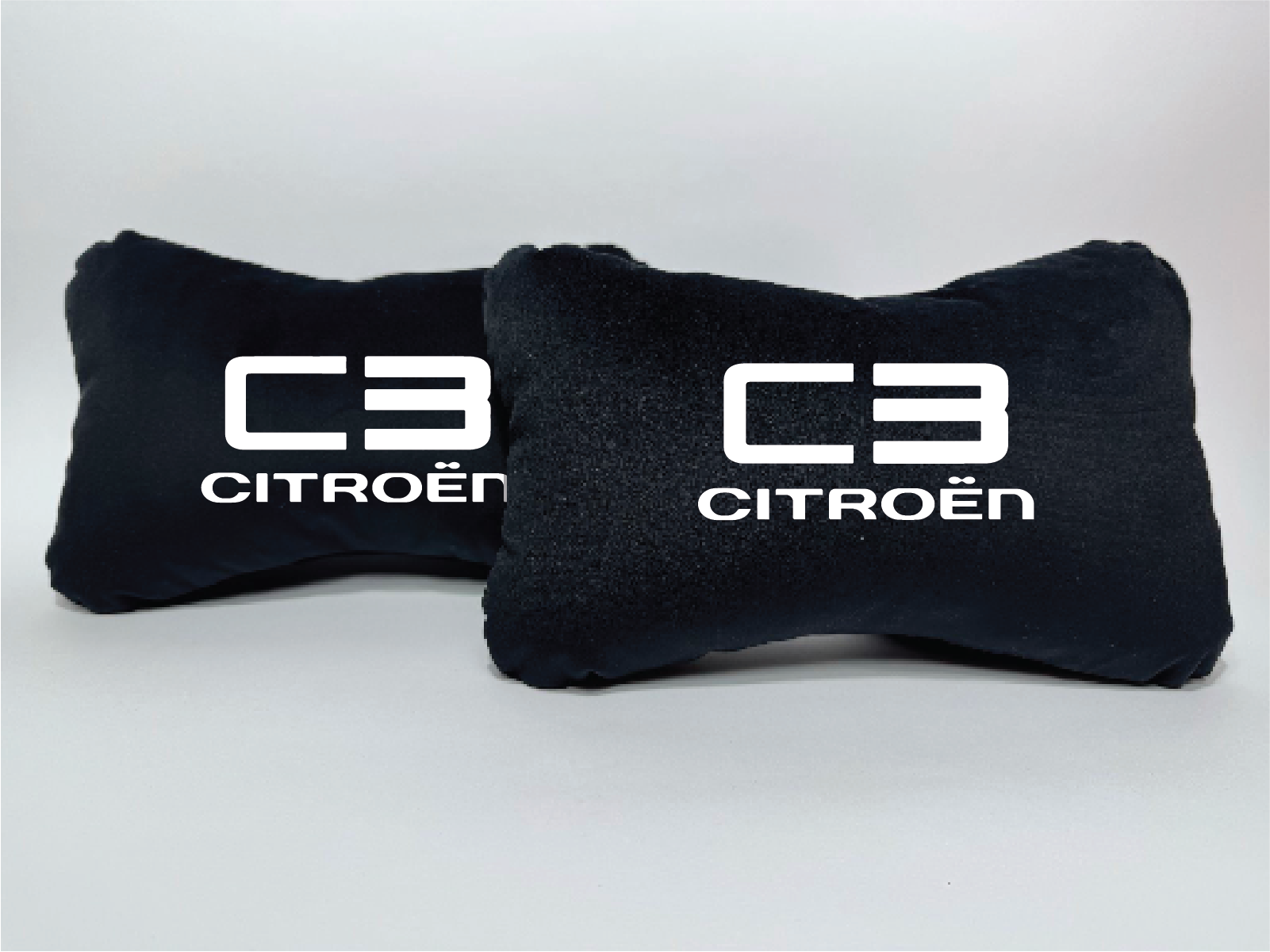 Χειροποίητα μαξιλάρια κεφαλιού CITROEN C3 MO - μαύρο σουέτDEL 5