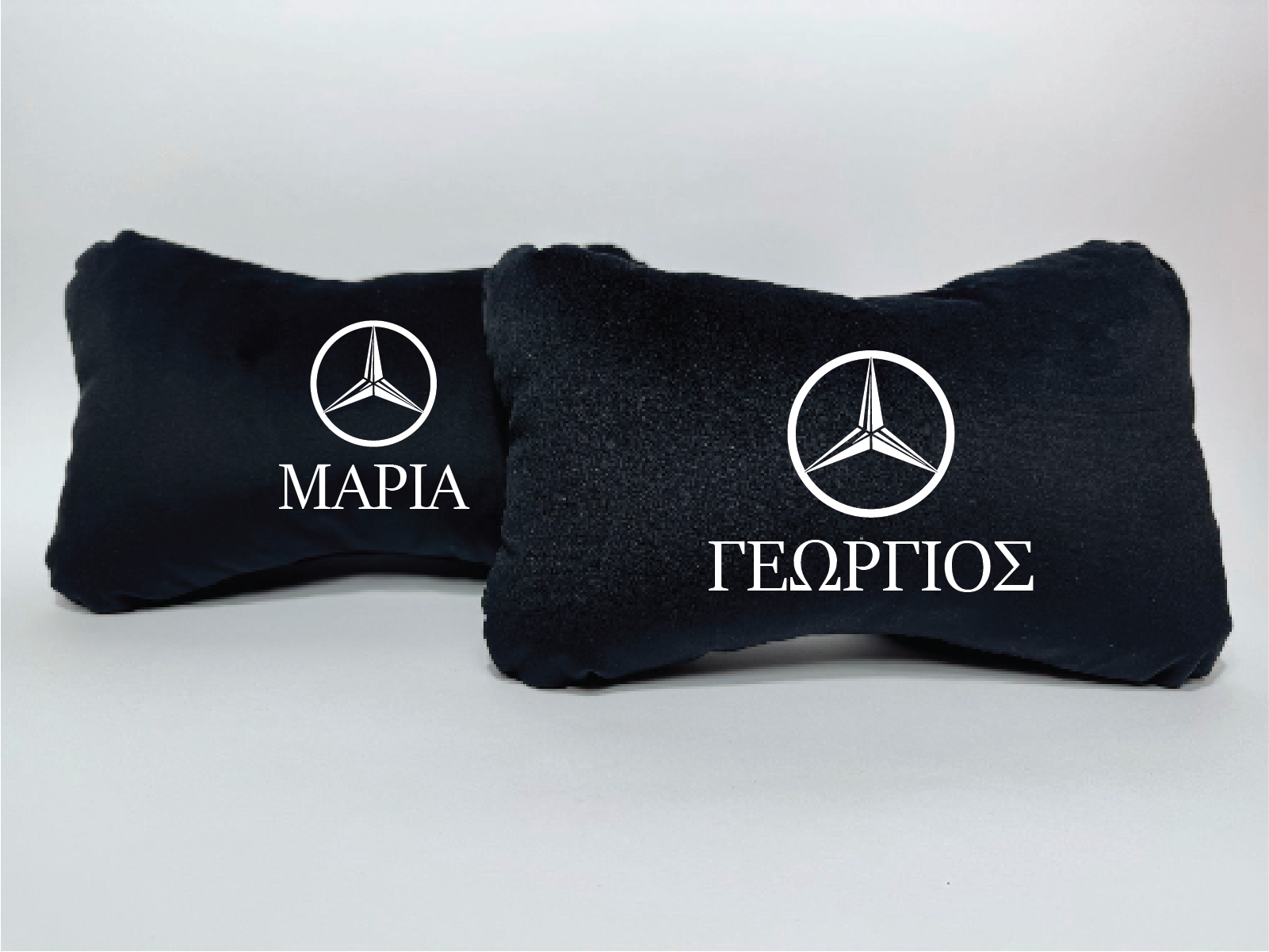 Χειροποίητα μαξιλάρια κεφαλιού MERCEDES - μαύρο σουέτ
