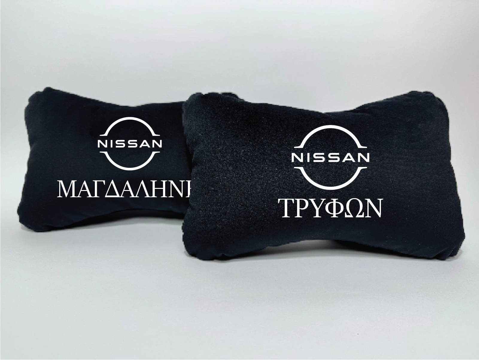 Χειροποίητα μαξιλάρια κεφαλιού NISSAN - μαύρο σουέτ
