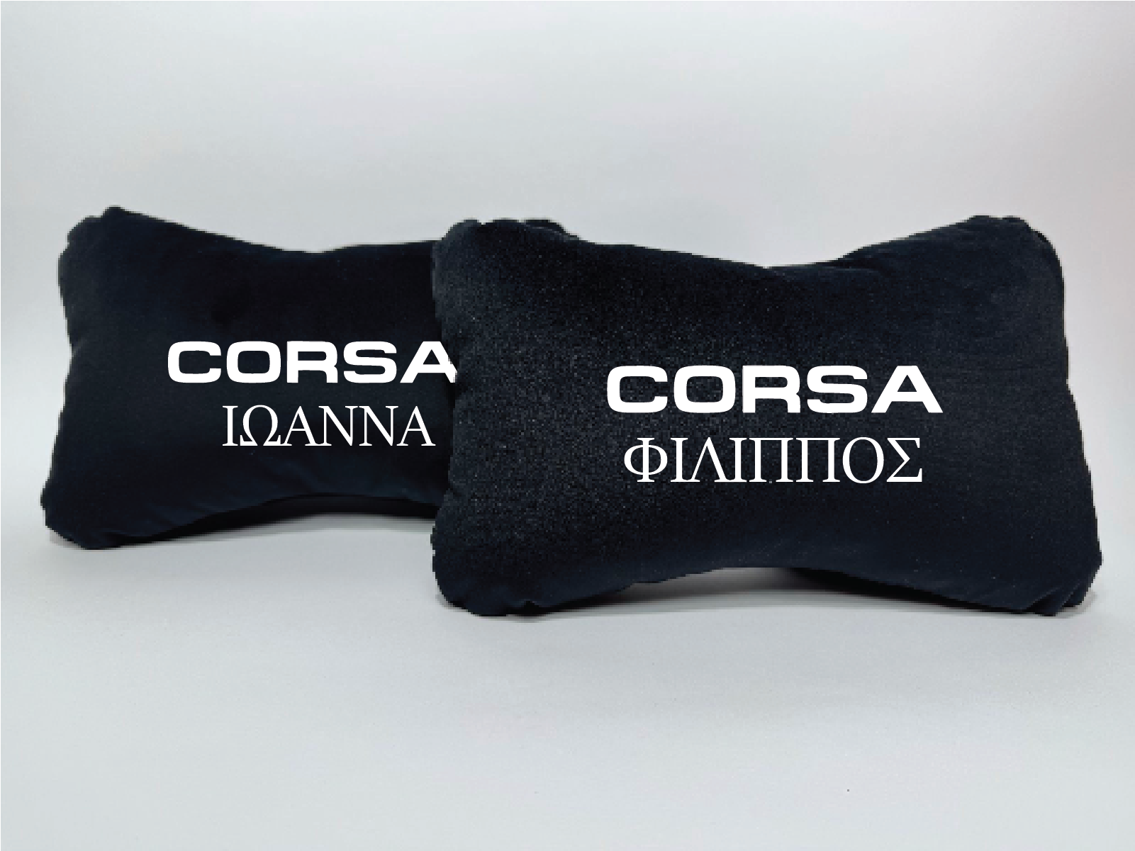 Χειροποίητα μαξιλάρια κεφαλιού OPEL CORSA - μαύρο σουέτ