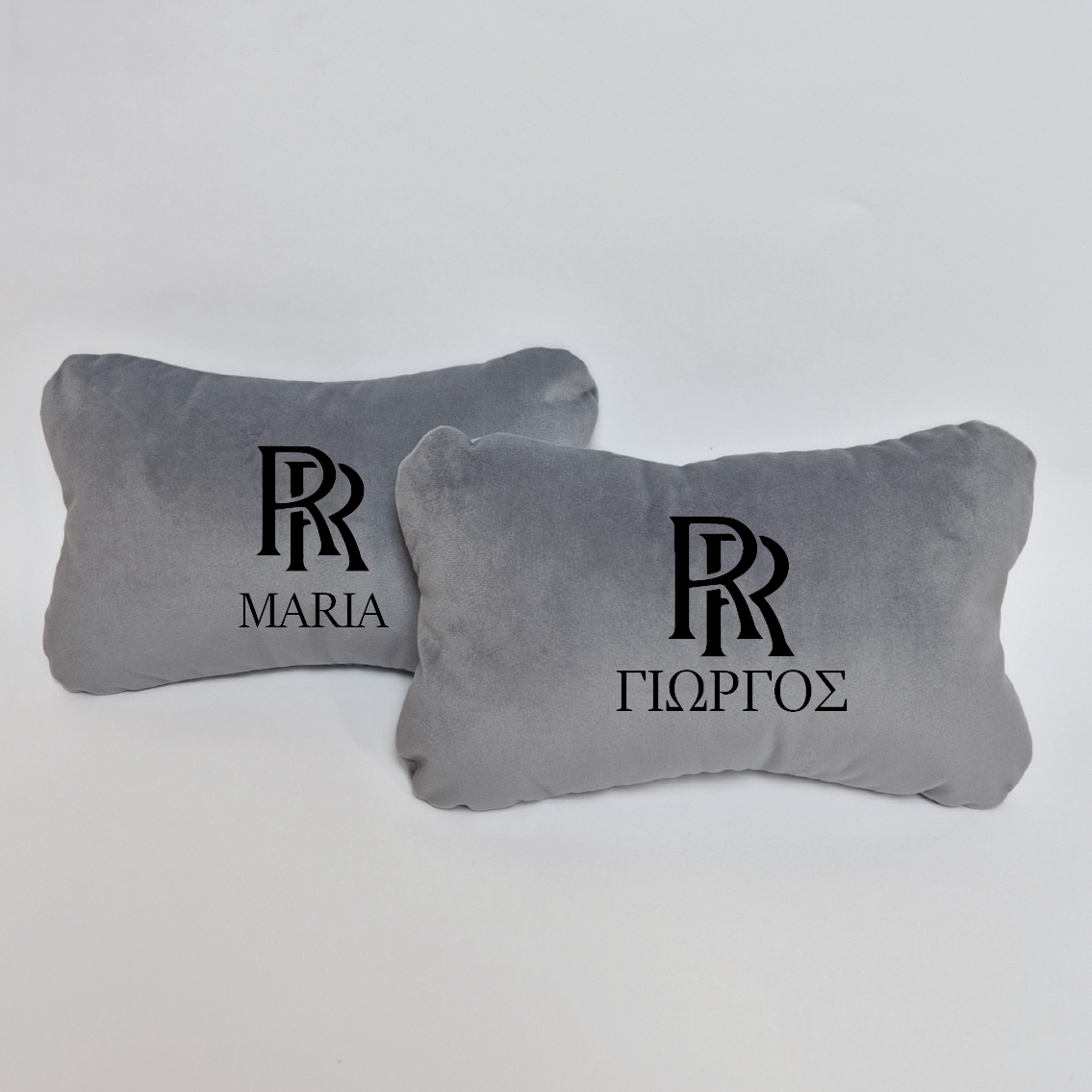 Χειροποίητα μαξιλάρια κεφαλιού ROLLS-ROYCE - γκρι σουέτ