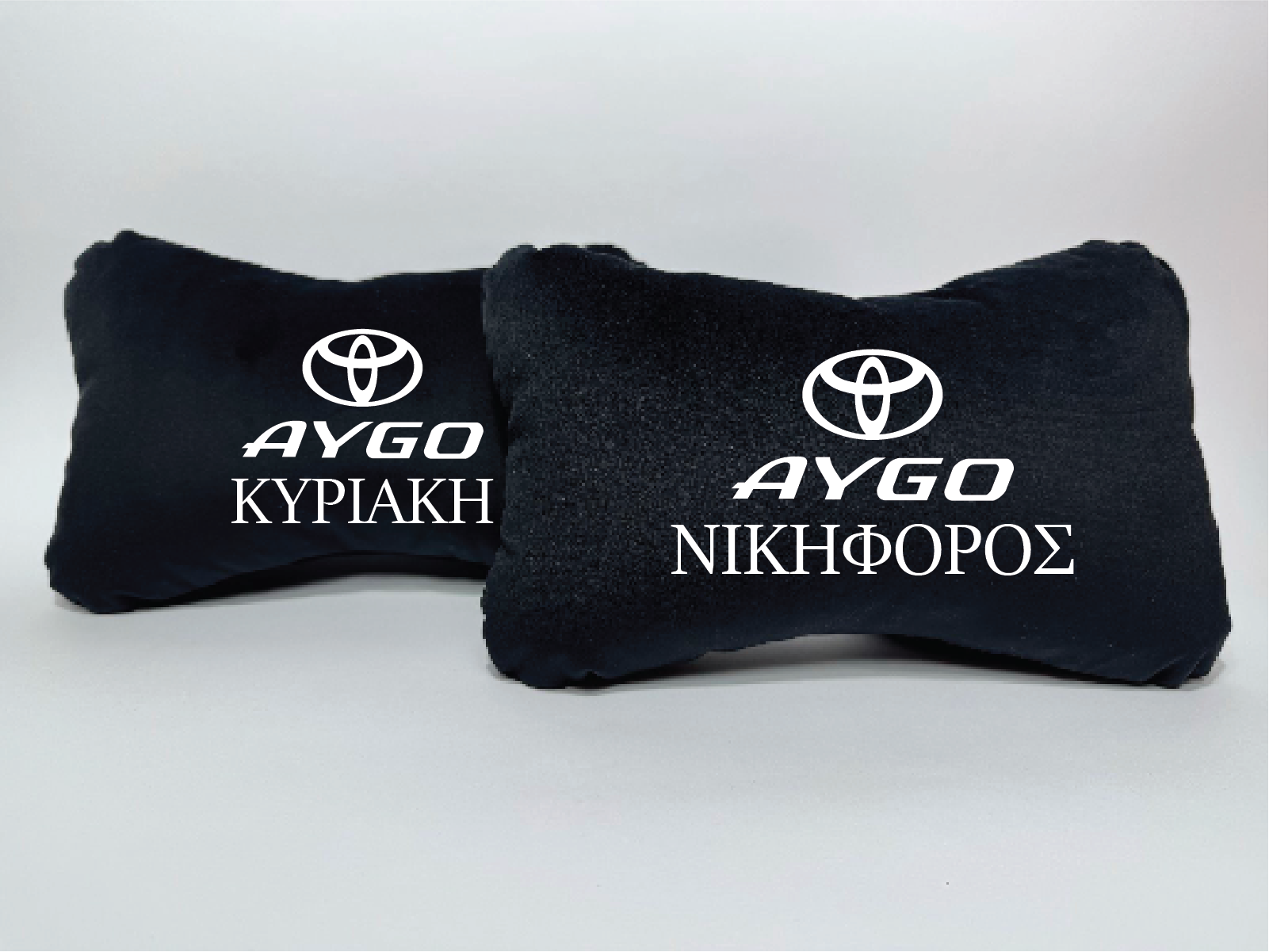 Χειροποίητα μαξιλάρια κεφαλιού TOYOTA AYGO - μαύρο σουέτ