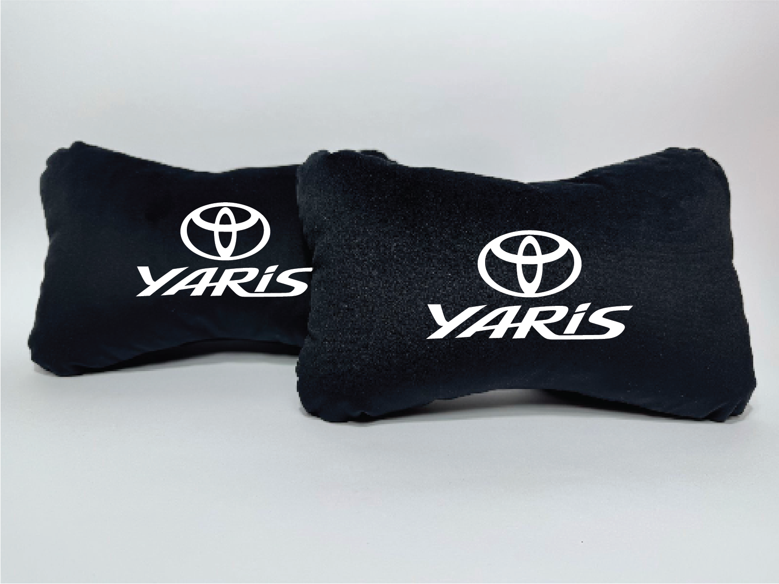 Χειροποίητα μαξιλάρια κεφαλιού TOYOTA YARIS - μαύρο σουέτ