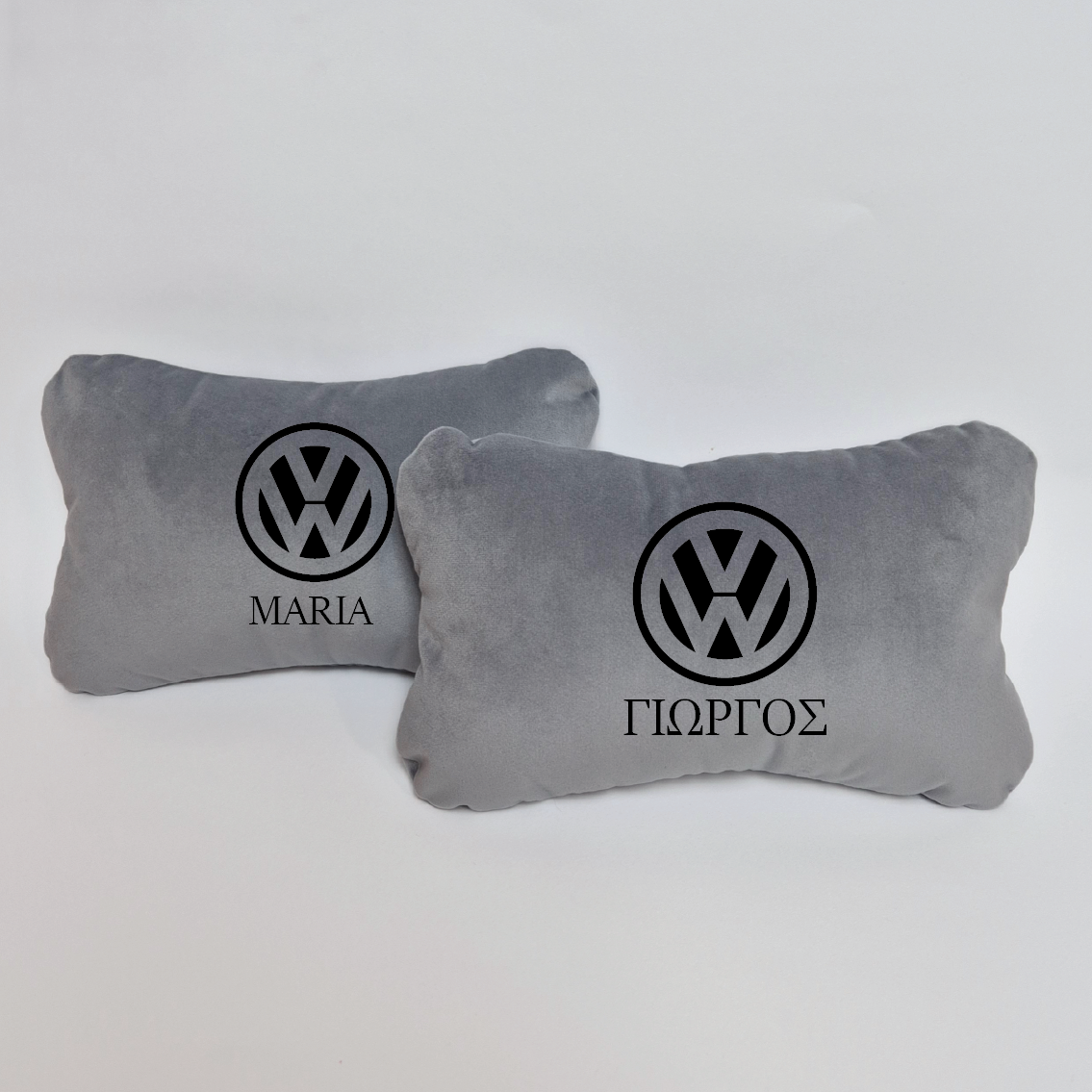 Χειροποίητα μαξιλάρια κεφαλιού VOLKSWAGEN MODEL 2 - γκρι σουέτ
