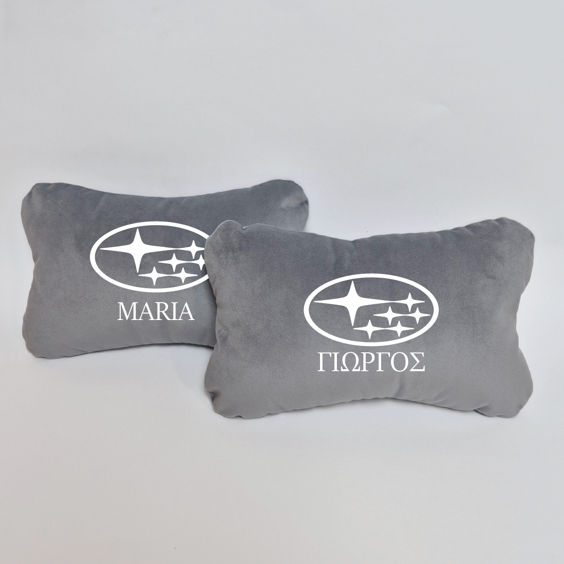 Χειροποίητα μαξιλάρια κεφαλιού SUBARU - γκρι σουέτ