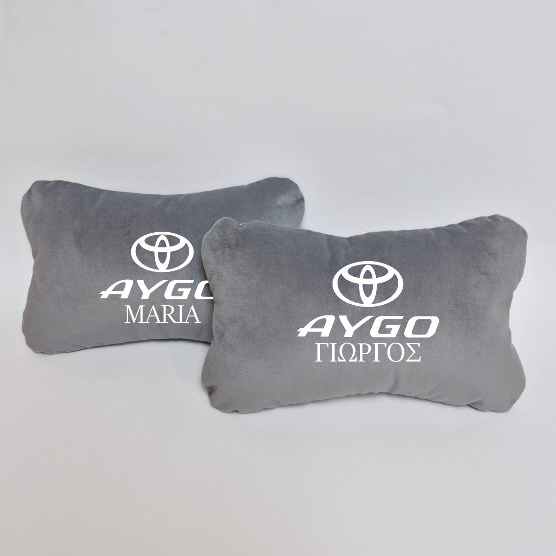 Χειροποίητα μαξιλάρια κεφαλιού TOYOTA AYGO - γκρι σουέτ