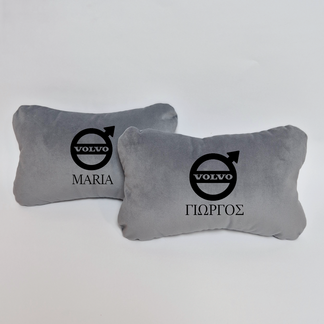 Χειροποίητα μαξιλάρια κεφαλιού VOLVO - γκρι σουέτ