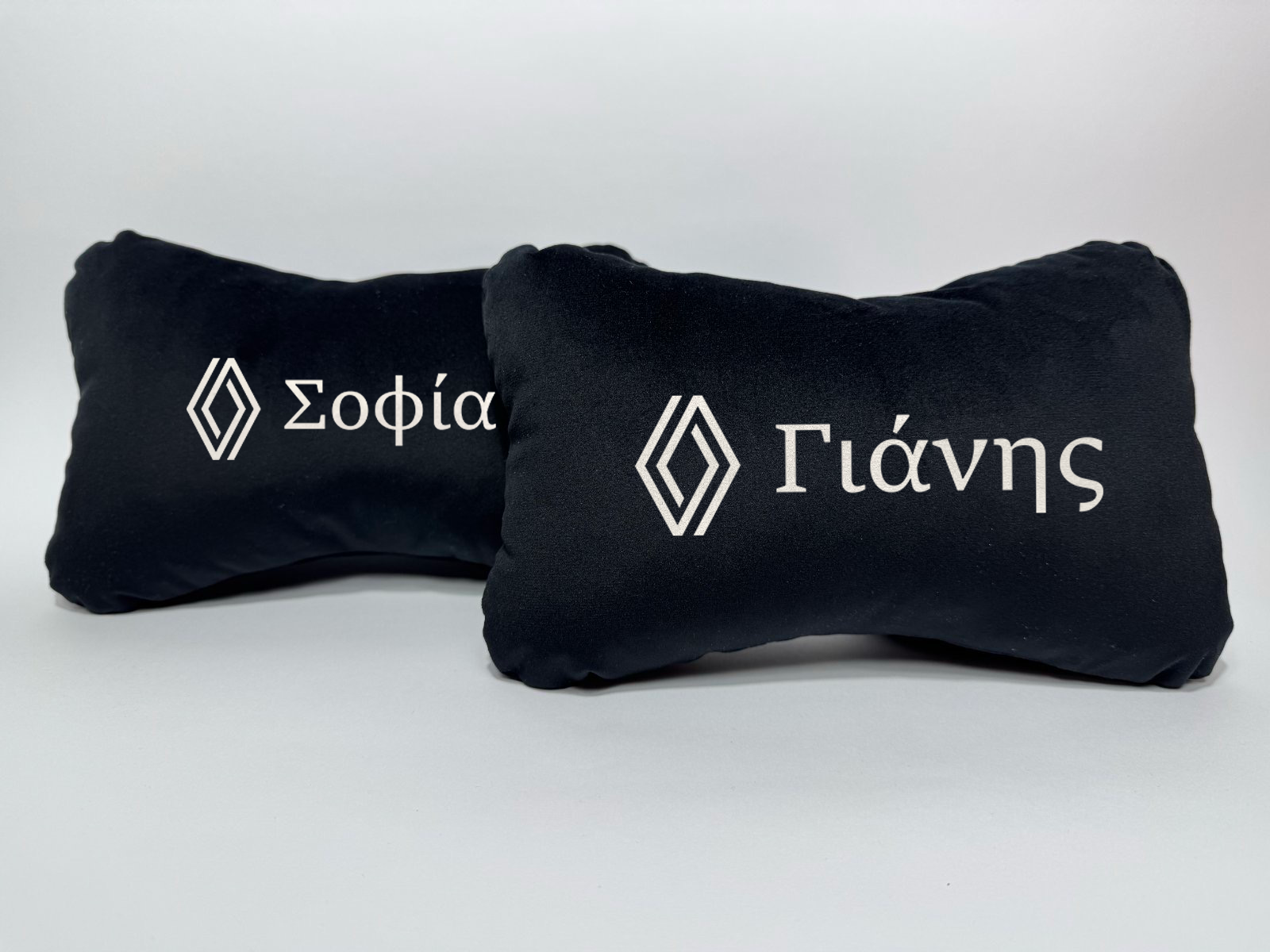 Χειροποίητα μαξιλάρια κεφαλιού RENAULT NEW LOGO - μαύρο σουέτ
